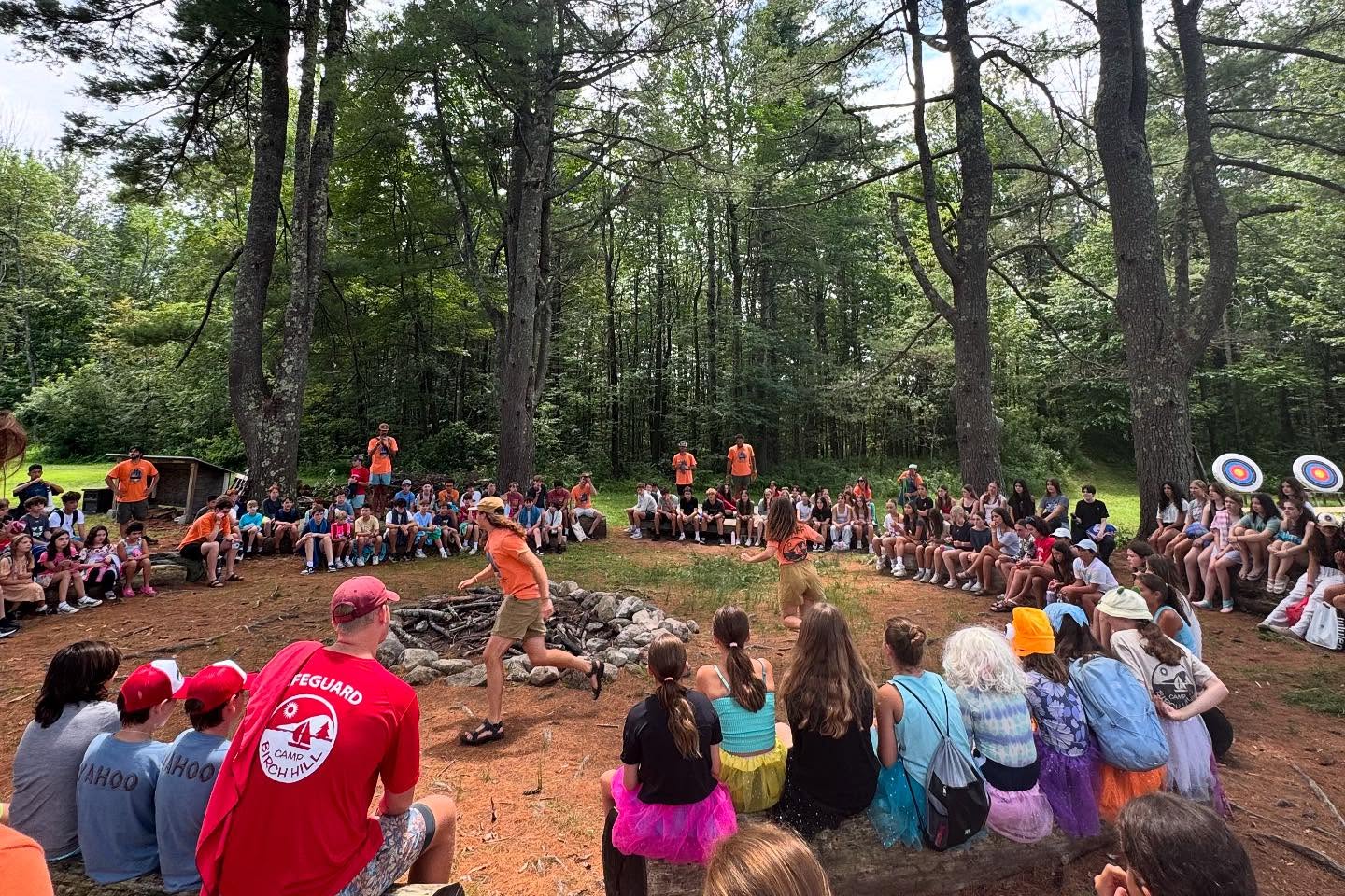 Campfire circle gathering